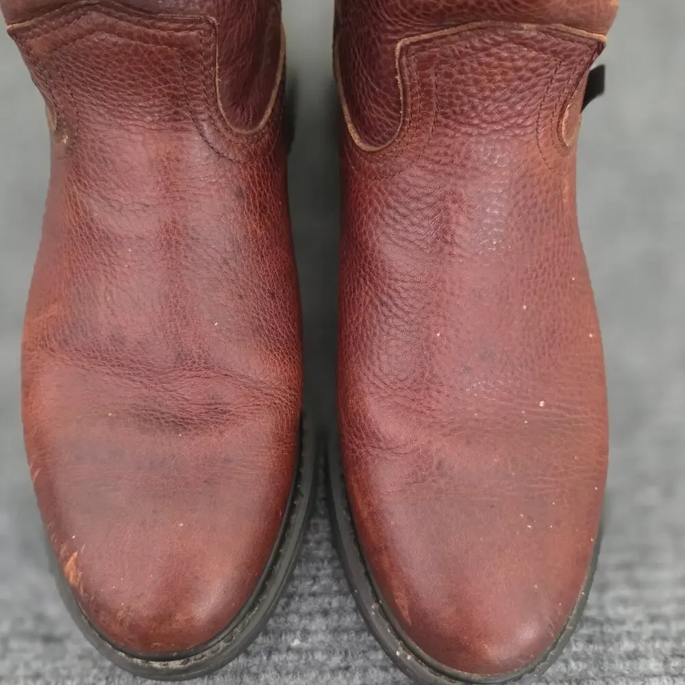 Justin Men's 11M Brown Leather Pull-On Work Boots Slip Resistant Soles